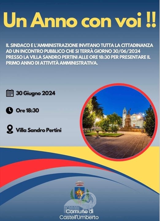 Castell’Umberto – Domani  il resoconto del primo anno della sindacatura della sindaca Armeli