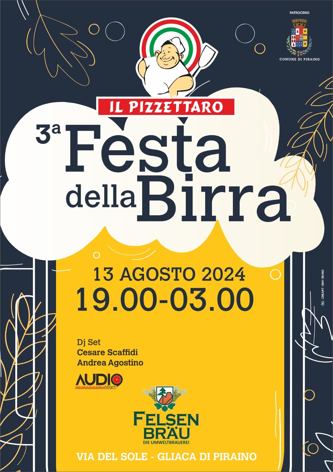 Gliaca di Piraino – Questa sera la 3° Edizione della “Festa della Birra” organizzata dal Pizzettaro