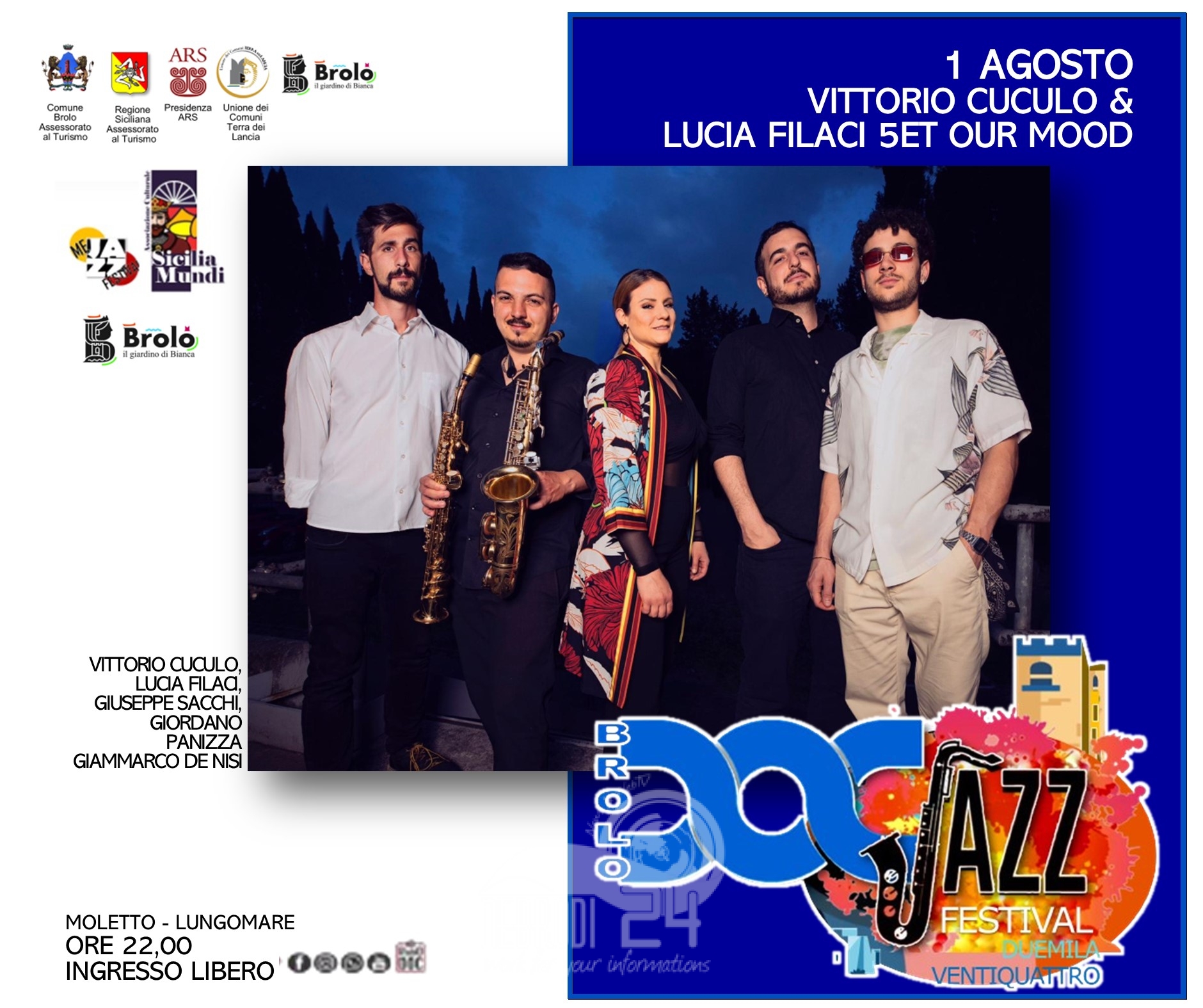 Brolo – FESTIVAL JAZZ – Oggi Vittorio Cuculo & Lucia Filaci 5et