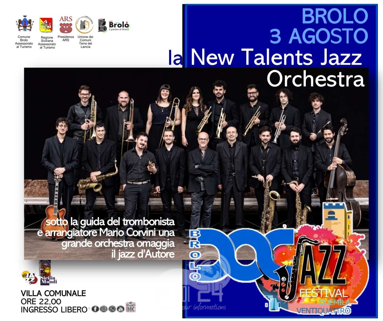 Brolo – Jazz: ieri sera un omaggio evocativo a Paolo Conte. Stasera la New Talents Jazz Orchestra 