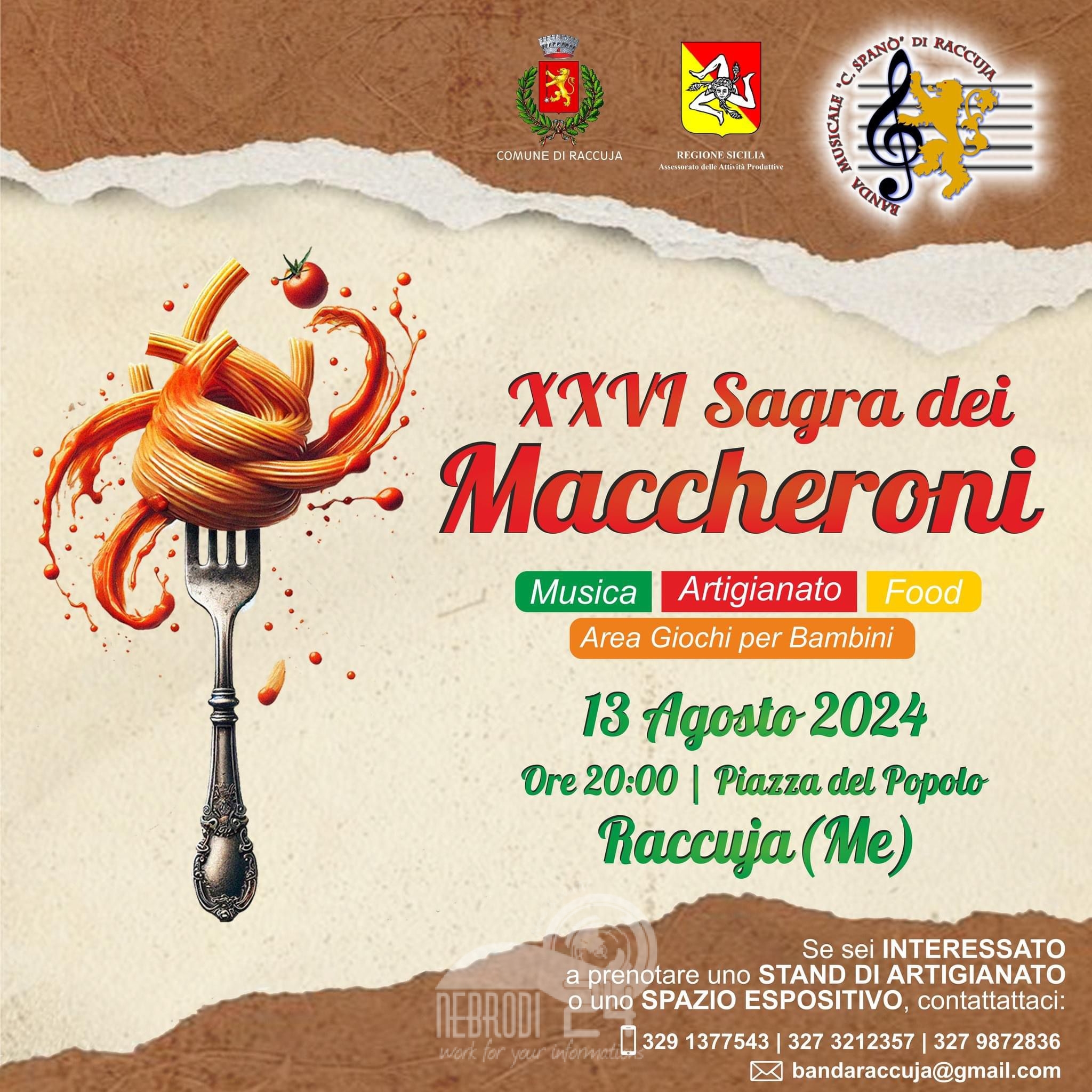 Raccuja – Il 13 agosto torna la XXVI Sagra dei Maccheroni