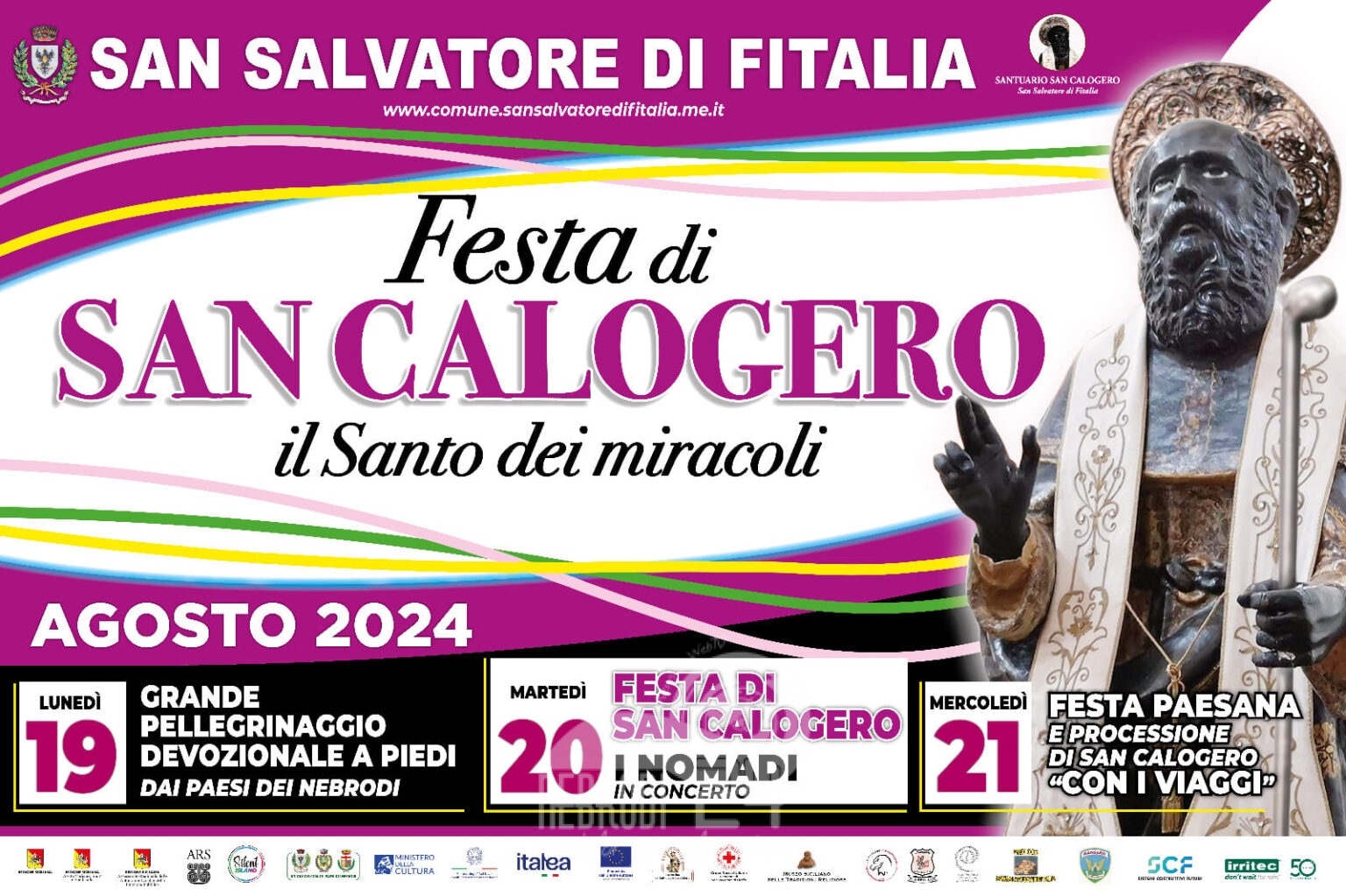 San Salvatore di Fitalia – Festa patronale di San Calogero con il concerto dei Nomadi. La viabilità per la festa