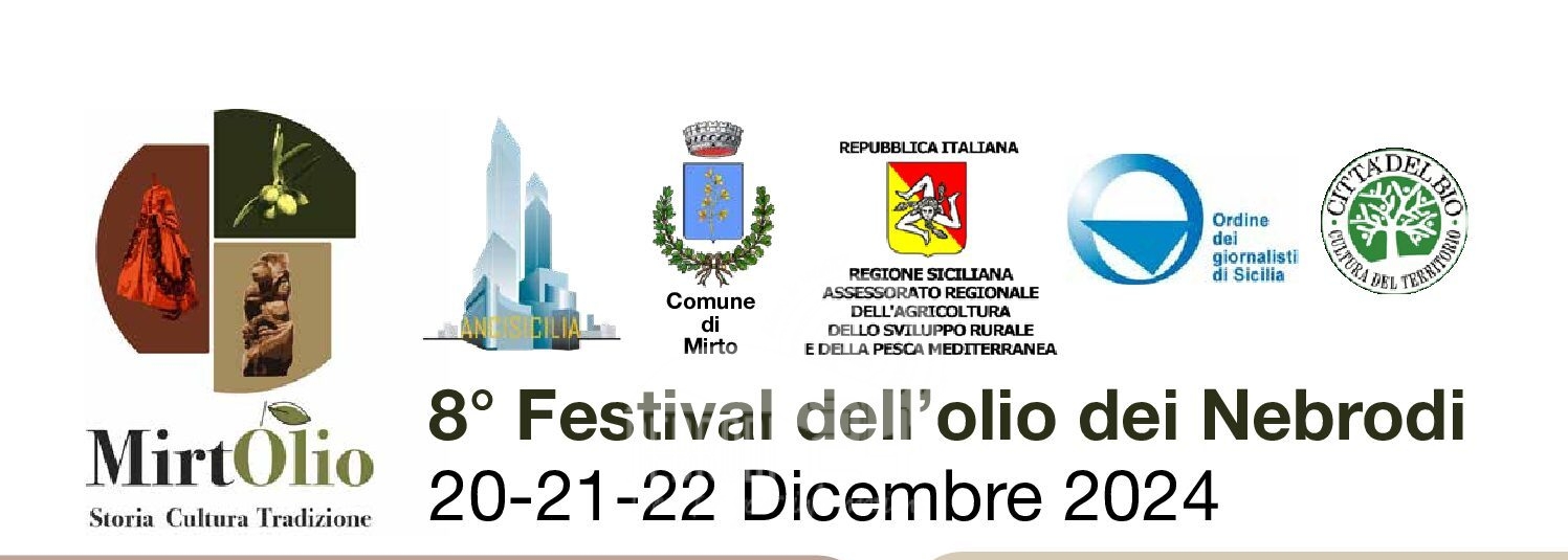 Mirto – Al via l’8a edizione del “Festival dell’Olio dei Nebrodi”. Il convegno del 21 dicembre da 4 crediti formativi per i giornalisti